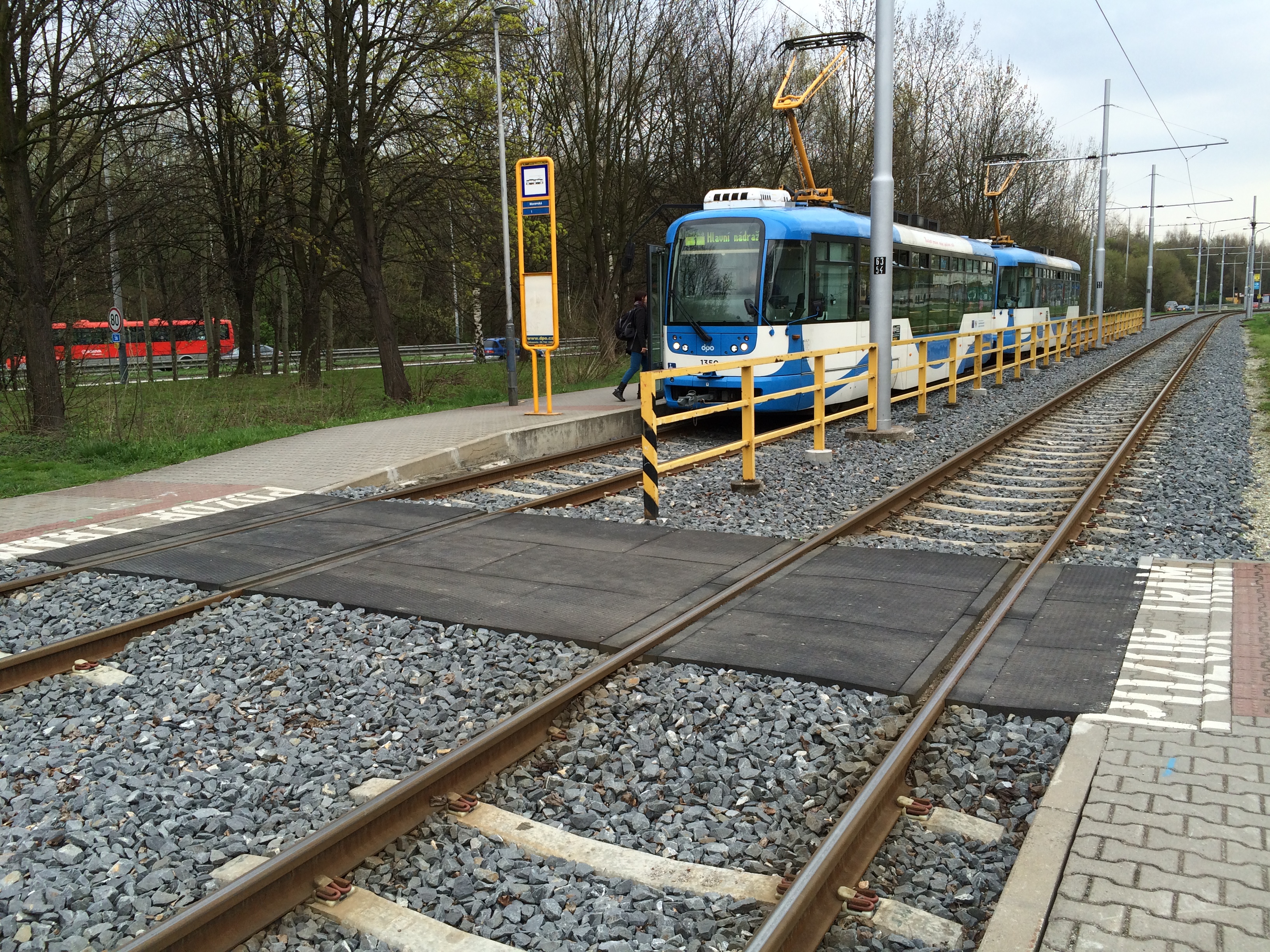 Tram and railway crossing